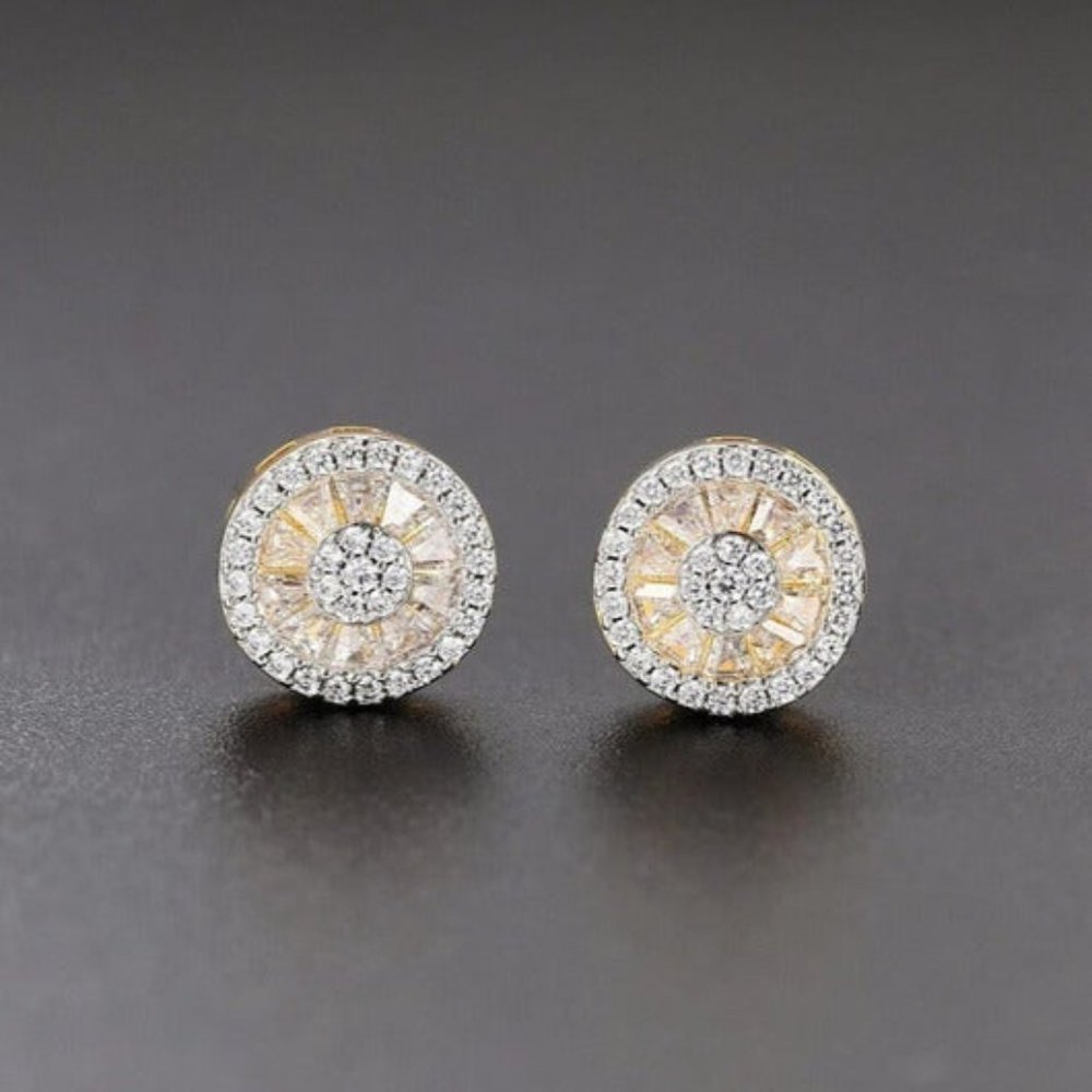 Womens 2ct Diamond Screw On Earrings 18K Gold Studs Round Stud 18 K Jewelry NEW - Picture 3 of 7